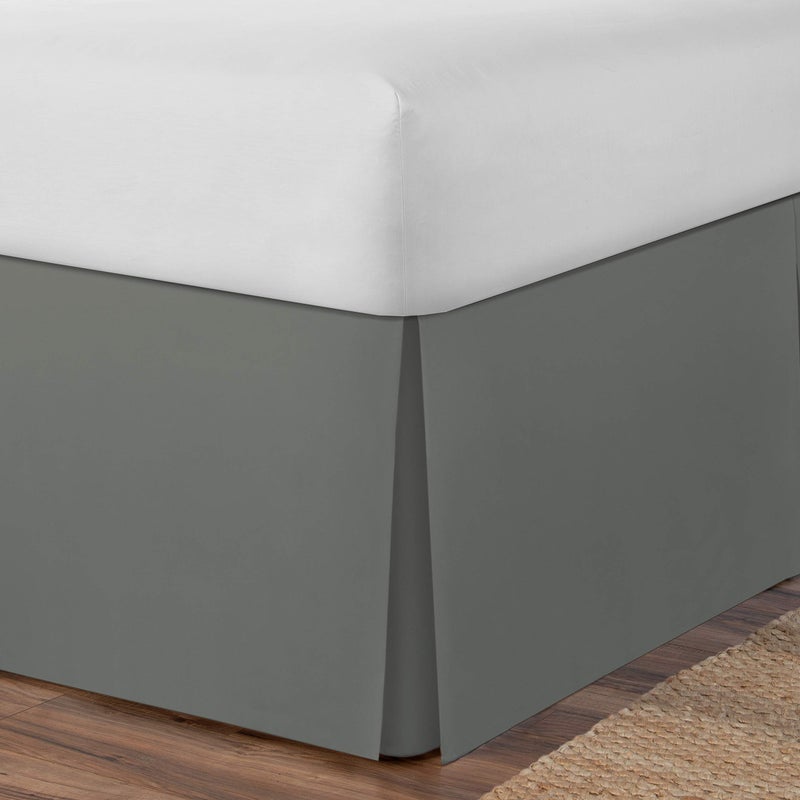 Spacemaker Extra-Long 21" Drop Length Bed Skirt, Full, Silver - Image 5